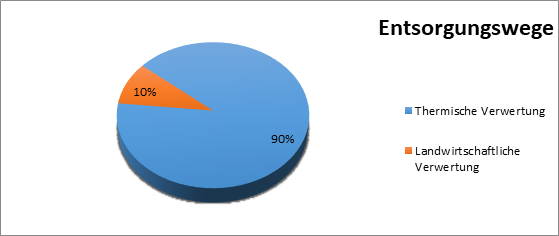 Diagramm über Entsorgungsmöglichkeiten bei Klärschlamm