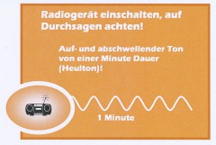 Erklärung des Notfallsirenensignals bei Radiogeräte