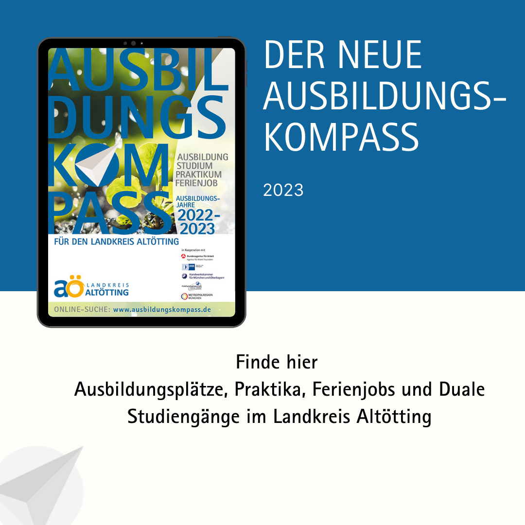 Titelseite des neuen Ausbildungskompasses 2023 vom Landkreis Altötting